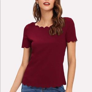 Shein Scallop Edge Top